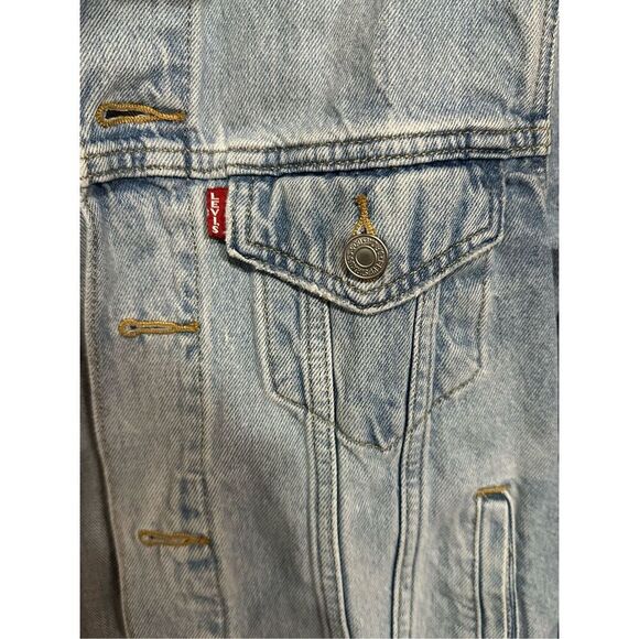 Women’s Levi's Premium Denim Trucker Jean Jacket Size Extra Small - Picture 3 of 7